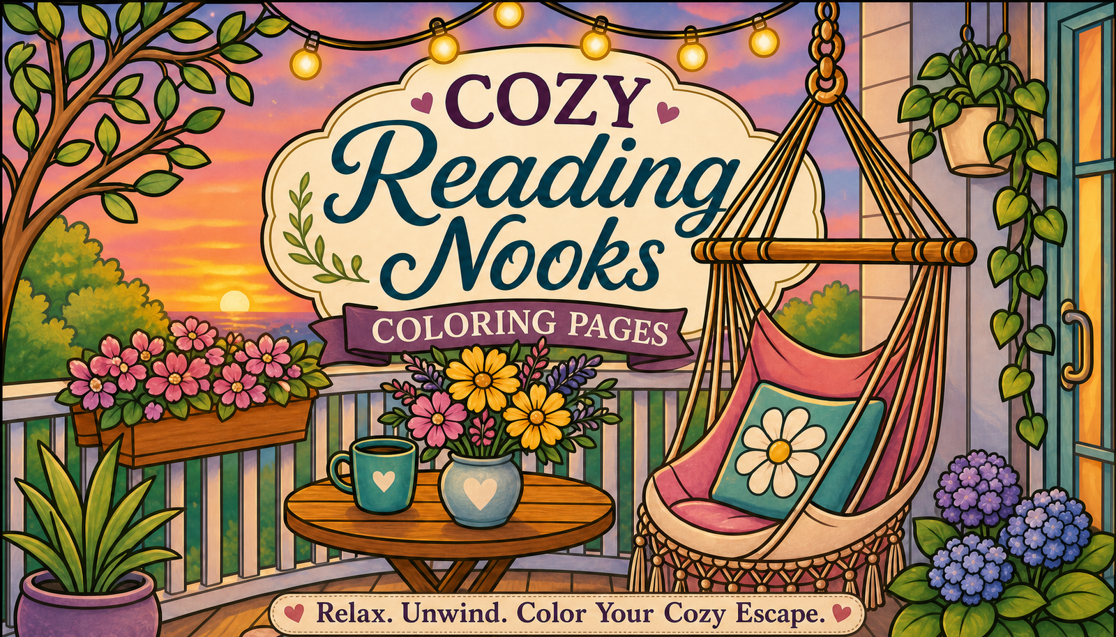 Hero image for Cozy Reading Nooks Coloring Pages Category