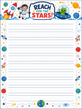 Astronaut Handwriting Lines Sheet