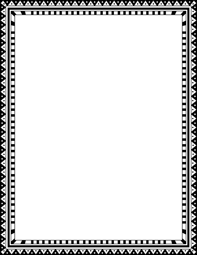 Aztec Triangle Border Page, Layered Geometric Pattern