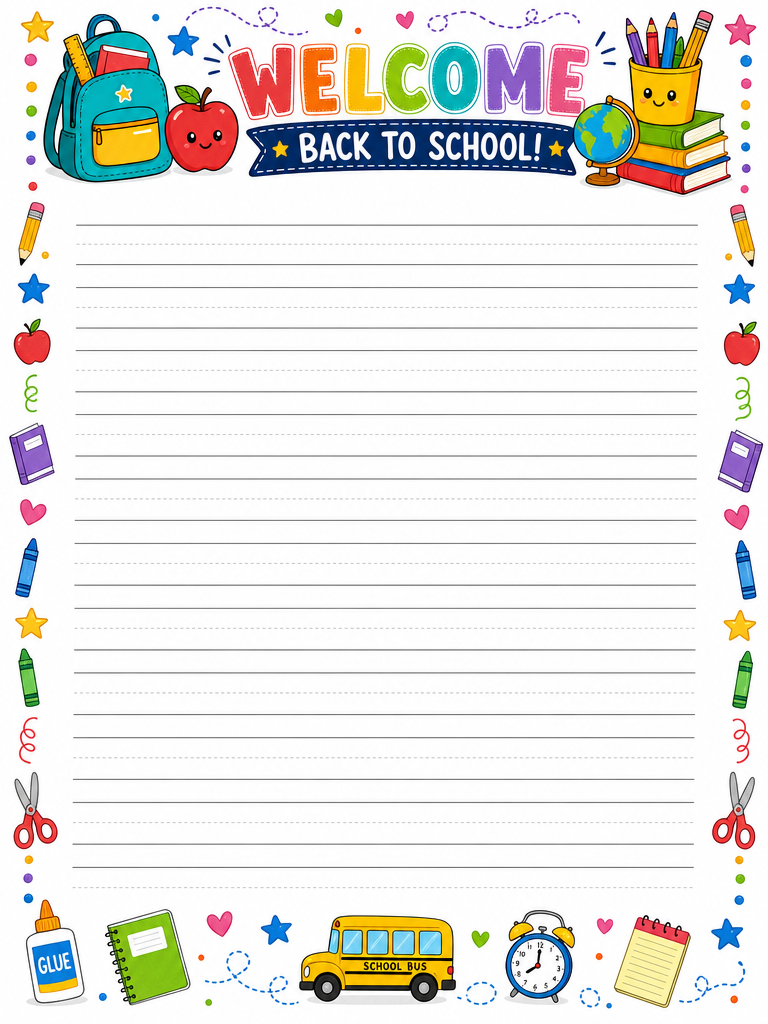Back To School Handwriting Stationery