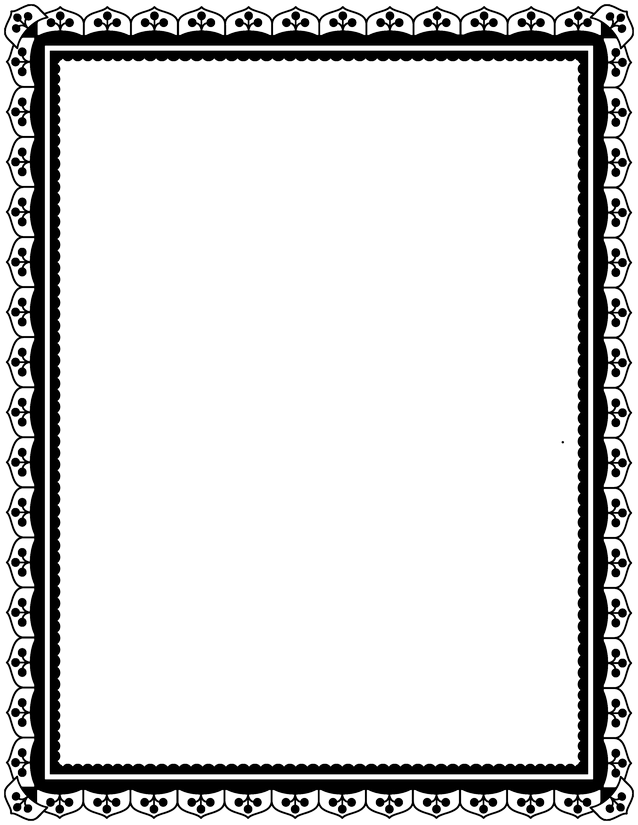 Berry Sprig Border Page, Scalloped Edge with Floral Repeat