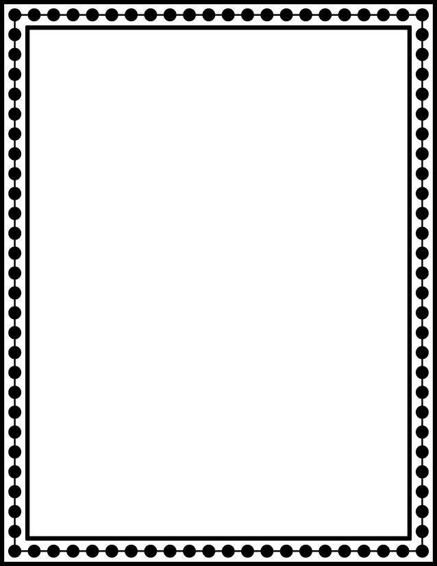 Bold Dot Border Page, Solid Black Circles on Double Rule