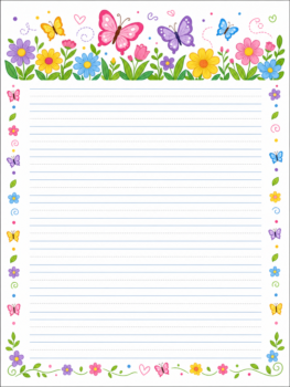 Butterflies Garden Flowers Kids Journal