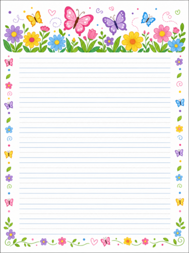 Butterflies Garden Flowers Kids Journal