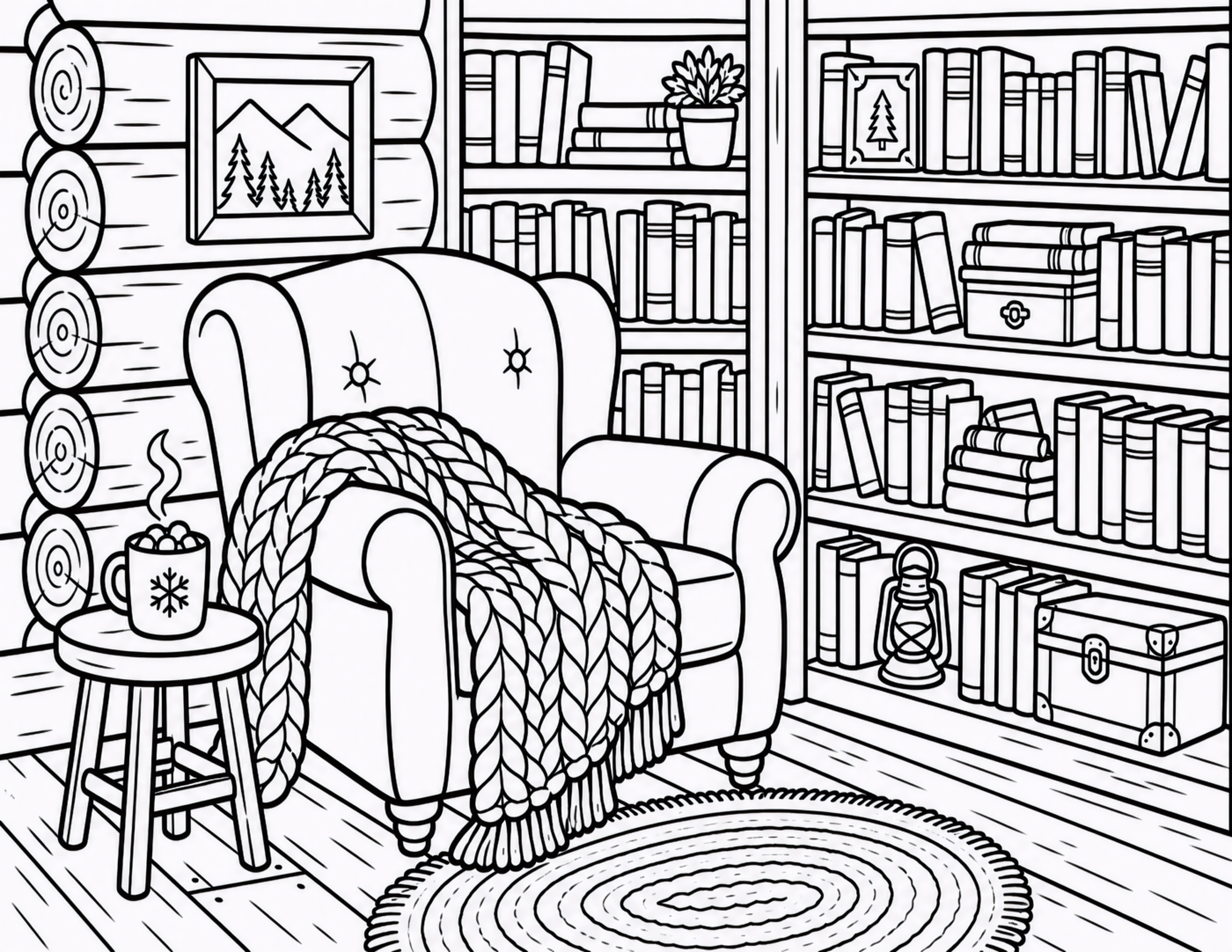 Cabin Armchair Library