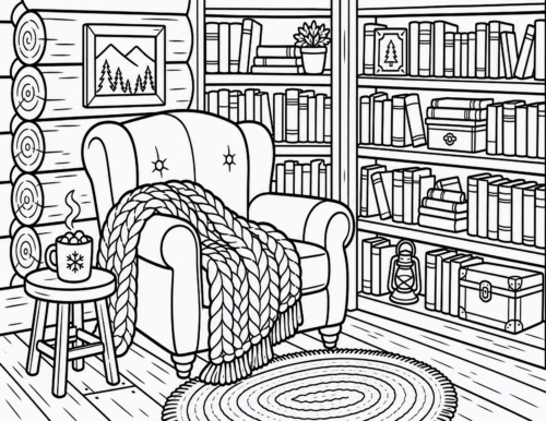 Cabin Armchair Library