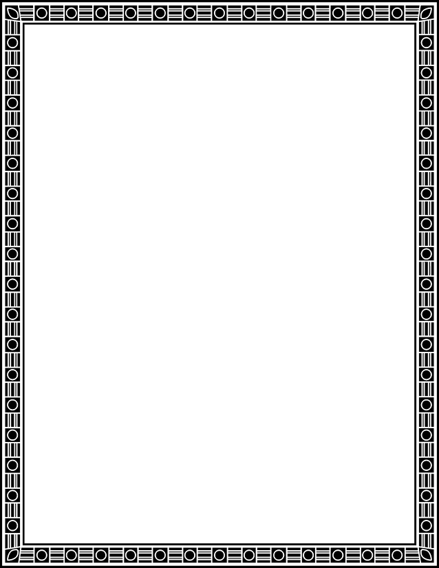 Circle and Rectangle Border Page, Repeating Art Deco Units