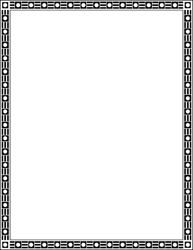 Circle and Stripe Border Page, Bold Repeating Geometric Pattern