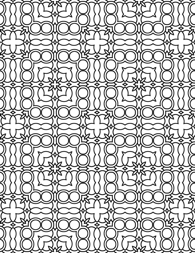 Circle Cross Repeat Coloring Page, Rings and Arrow Points