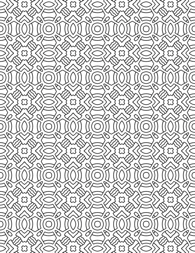 Circle Eye Medallion Coloring Page, Concentric Rings and Eye Motifs