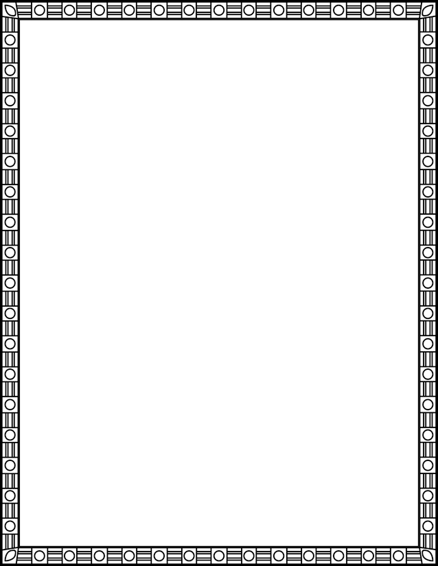 Circle Rectangle Pattern Border Page, Alternating Motif Frame