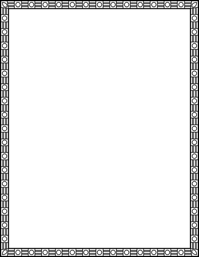 Circle Stripe Tile Border Page, Alternating Outlined Motifs