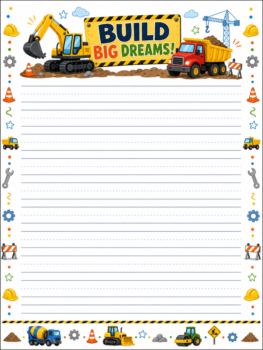 Construction Vehicles Stationery Boys Girls