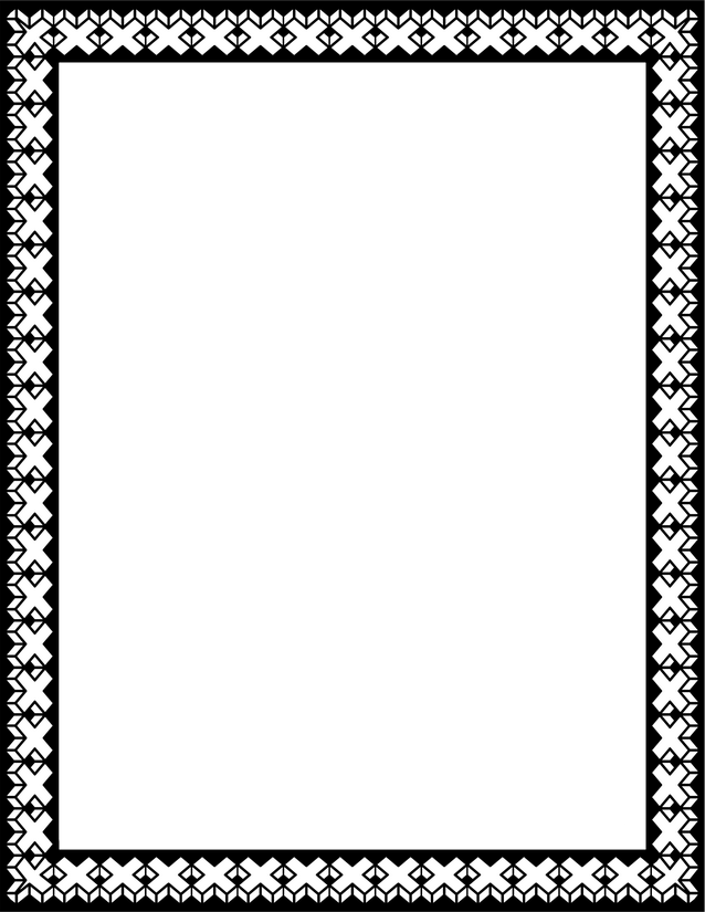 Cross Diamond Tile Border Page, Bold Black and White Repeat