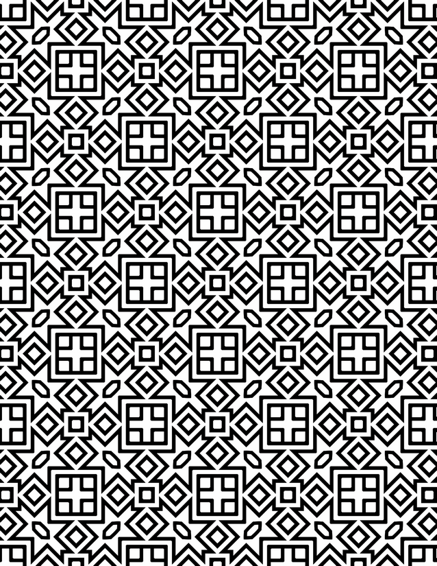 Cross Square Diamond Grid Coloring Page, Nested Frames Throughout