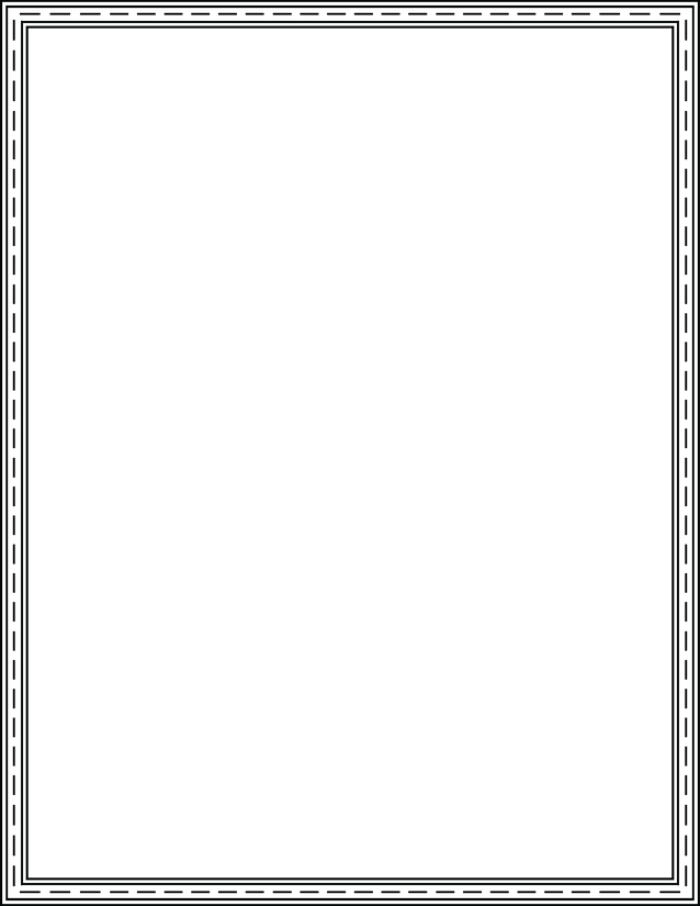 Dashed Double Line Border Page, Clean Triple-Rule Frame