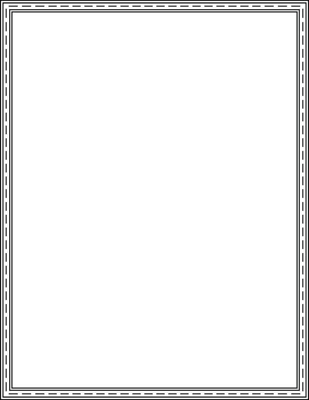 Dashed Inset Line Border Page, Classic Double Frame