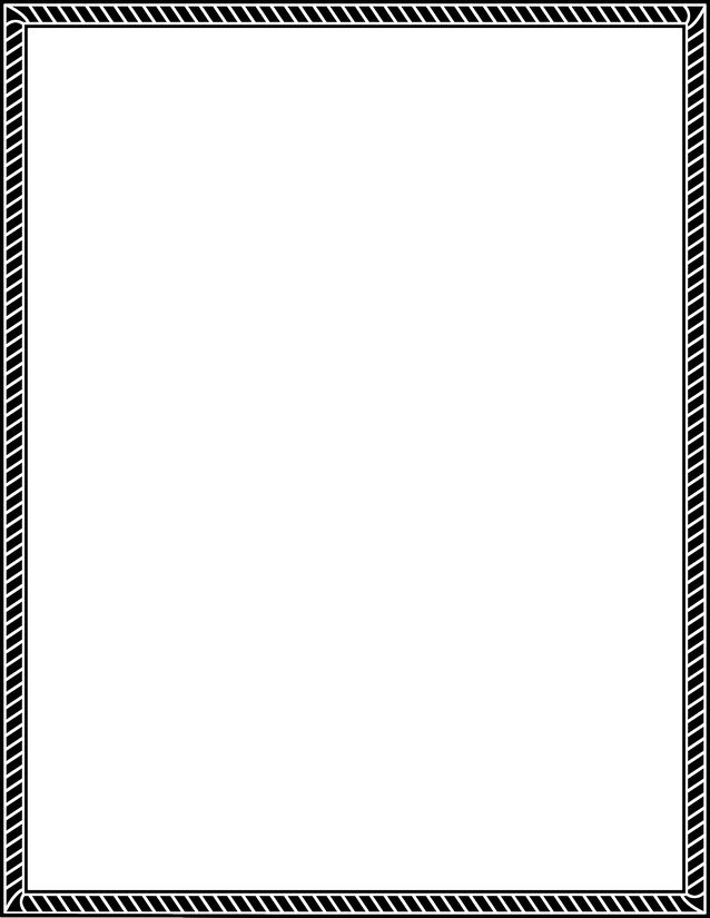 Diagonal Stripe Border Page, Classic Black and White