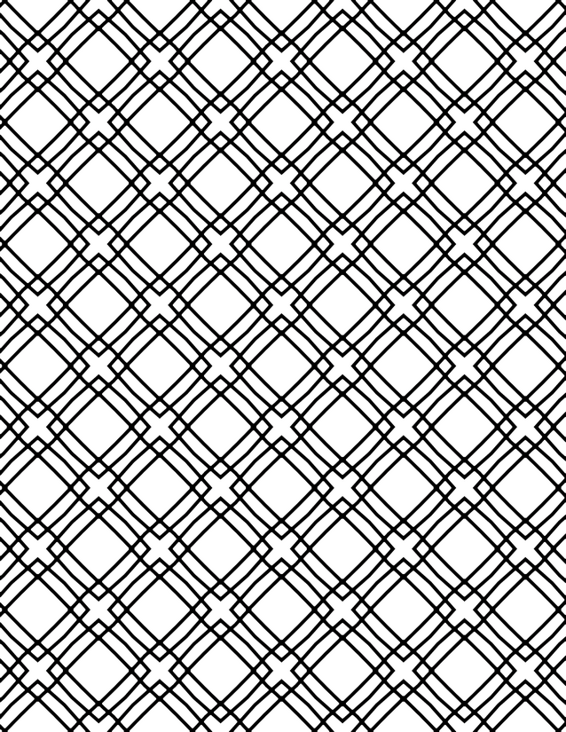 Diamond Cross Grid Coloring Page, Nested Squares Throughout
