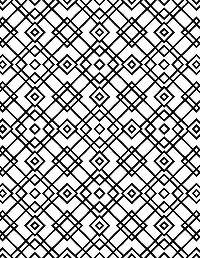Diamond Square Grid Coloring Page, Nested Centers Throughout