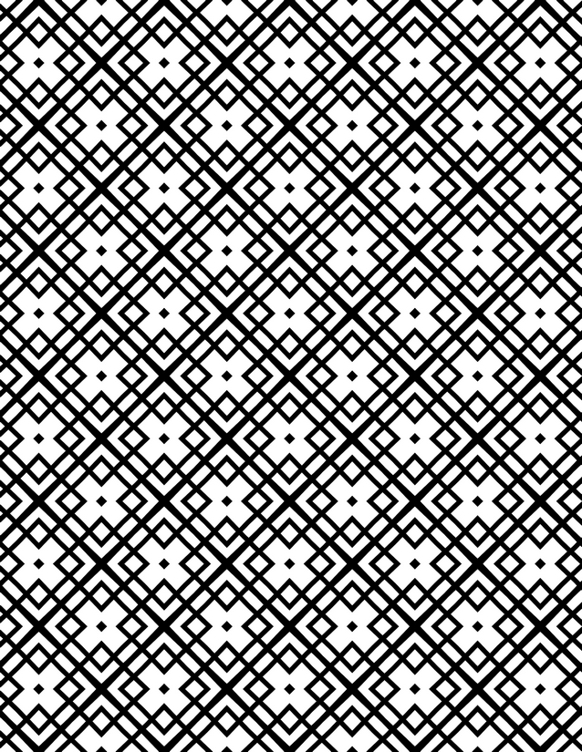 Diamond Square Lattice Coloring Page, Nested Frames and Dot Centers