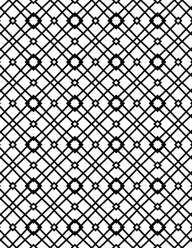Diamond Square Trellis Coloring Page, Notched Centers Throughout