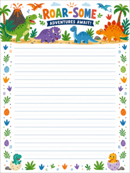 Dinosaur Homeschool Kids Journal Page