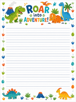Dinosaurs Kids Writing Paper School