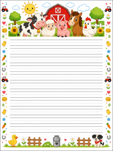 Farm Animals Barn Paper Kids