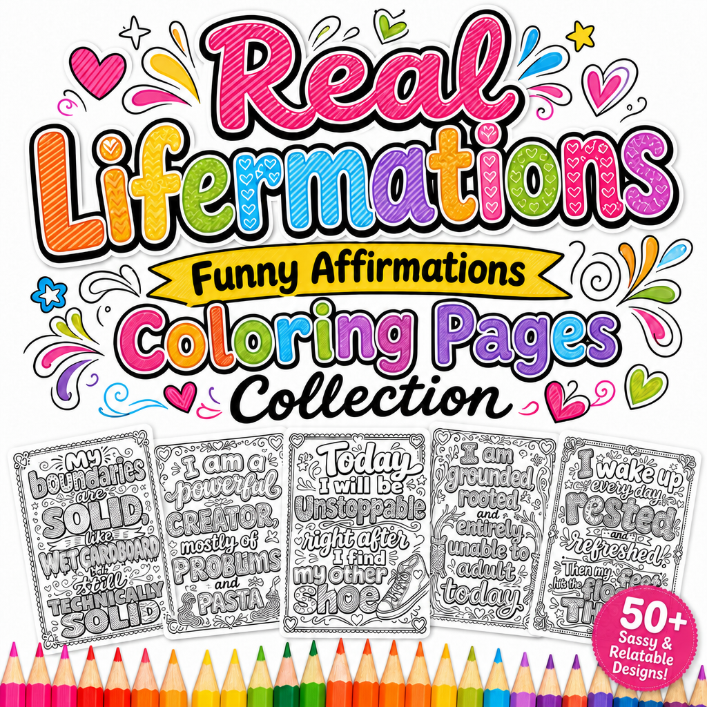 Real Lifermations funny quotes coloring pages collecton cover