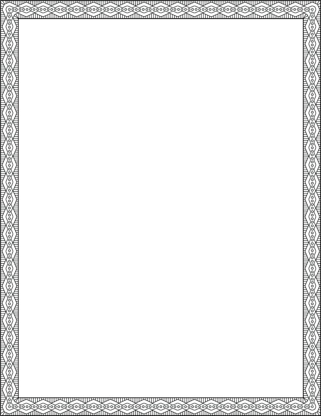 Geometric Diamond Border Page, Layered Pattern with Scallop Edge