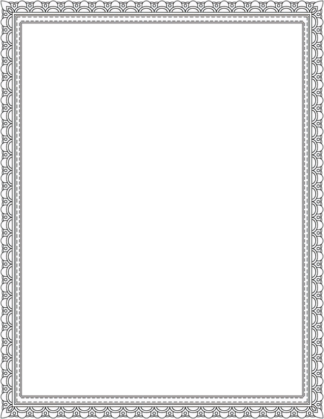 Guilloche Wave Border Template, Double-Rule Certificate Style