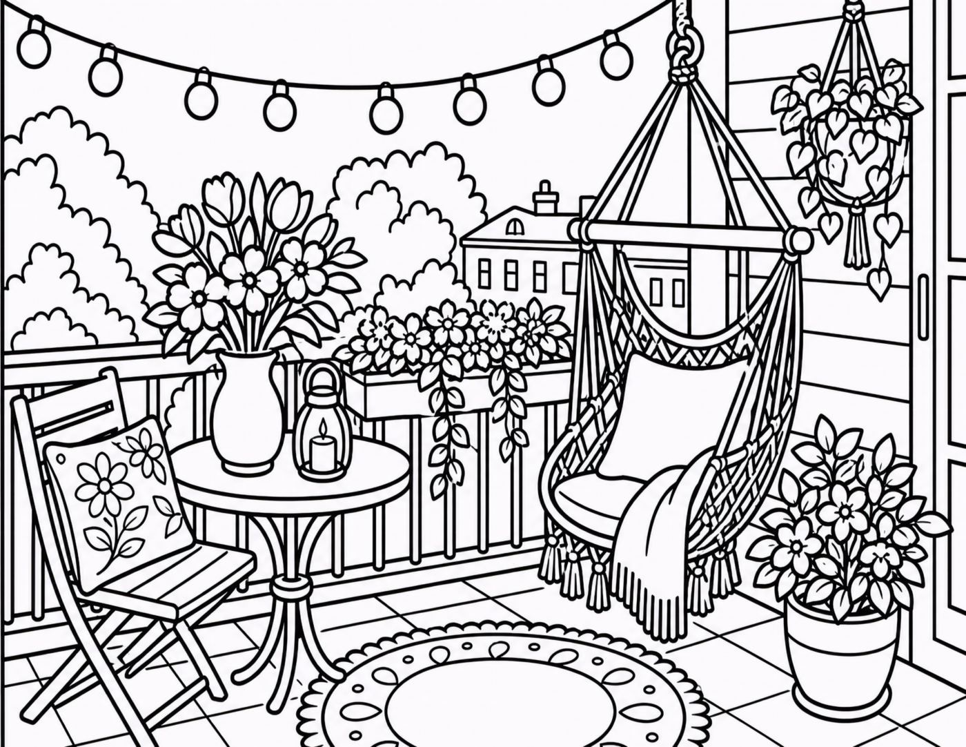 Hammock Chair Porch Sting Lights