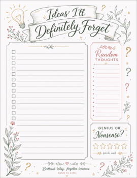Ideas Checklist Journal Page Planner