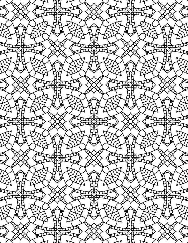 Interlocking Arrow and Cross Grid Coloring Page