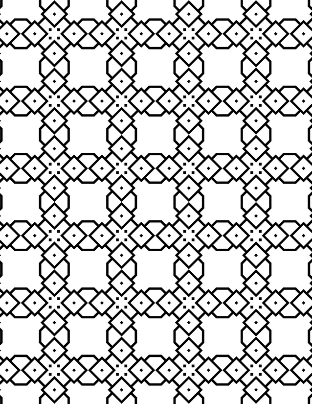 Interlocking Square Petal Grid Coloring Page