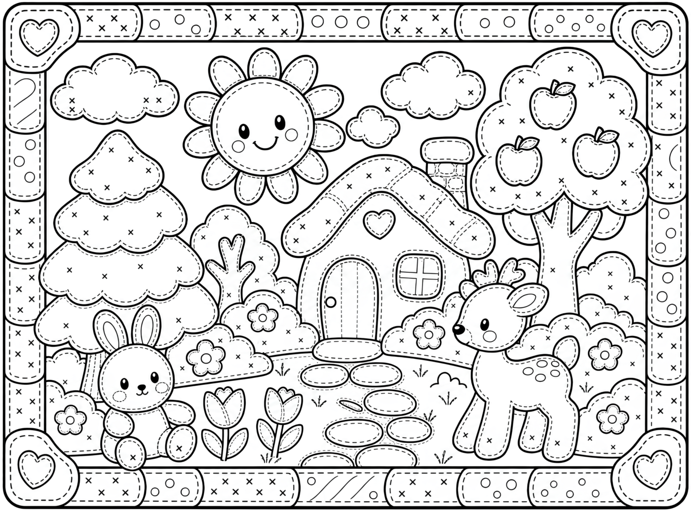 Kawaii Cottage Garden Scene