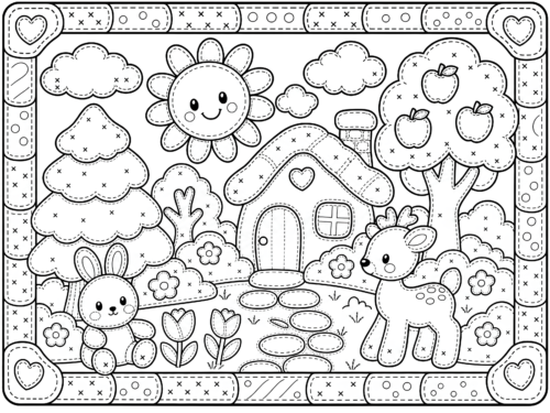 Kawaii Cottage Garden Scene