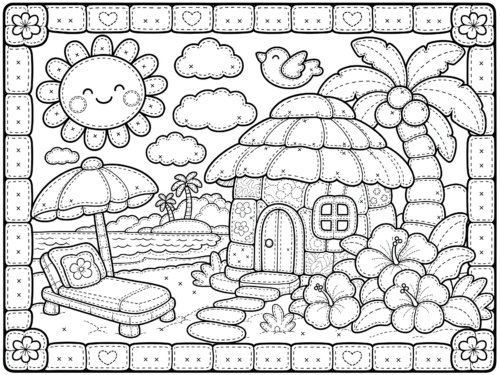 Kawaii Tropical Beach Cottage