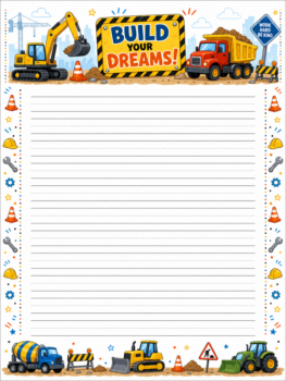 Kids Construction Diary Journal