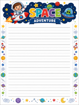 Kids Stationery Space Adventure