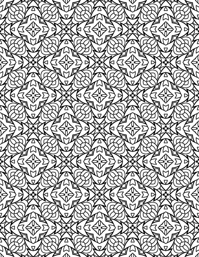 Knotted Petal and Star Grid Coloring Page