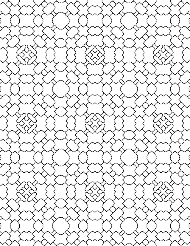 Knotted Square Rosette Grid Coloring Page