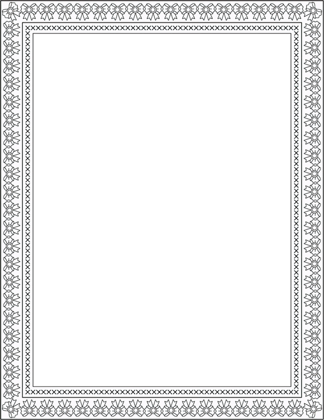 Lace Diamond Border Page Template, Intricate Geometric Frame