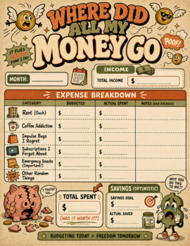 Monthly Budget Tracker Expense Sheet