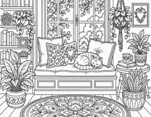 Napping Cat Window Seat