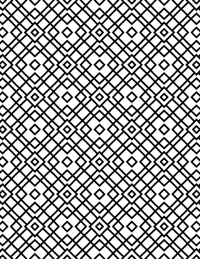 Nested Diamond Grid Coloring Page, Double-Square Centers