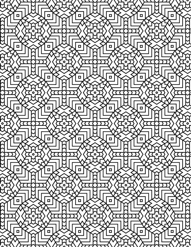 Nested Square Diamond Grid Coloring Page, Concentric Frames Throughout