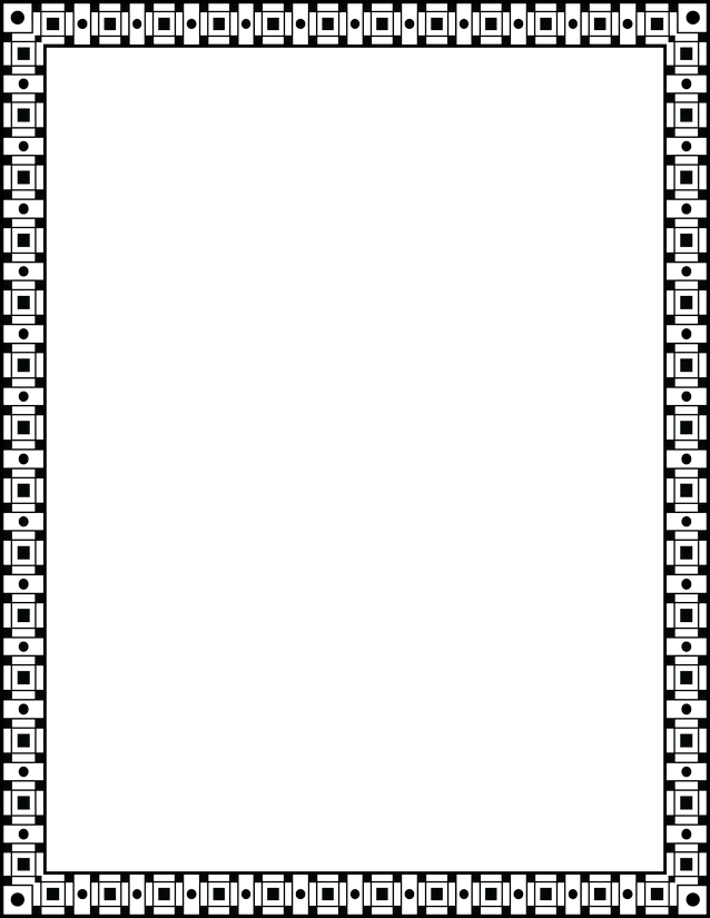Nested Square Dot Border Page, Bold Repeating Frame