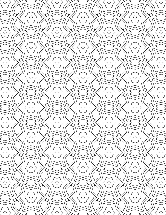 Nested Star Hexagon Grid Coloring Page